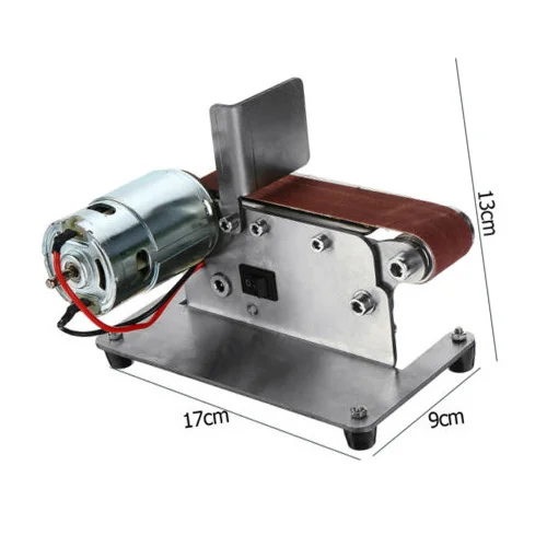 

1X Polishing Machine+10X Belts+5X Wrench Mini Electric Belt Sander Grinder Sanding Belt Sharpener DIY Woodworking