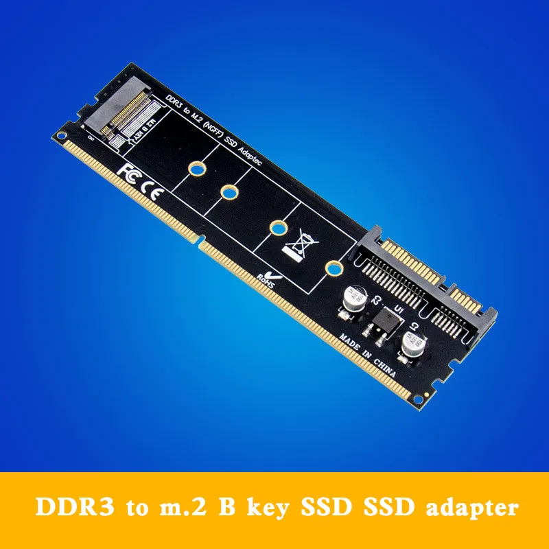 

DDR3 memory slot m.2 SSD to SATA expansion board DDR3 to m.2 ngff SSD adapter