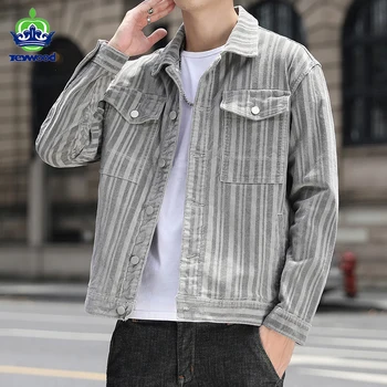2022 Spring Autumn Men's Slim Corduroy Jacket 97%Cotton Korean Corduroy Jacket Casual Denim Workwear Top Plus Size 4XL 5xl 1