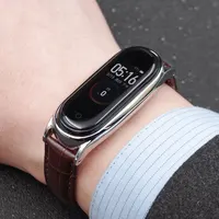 Voor Xiaomi Mi Band 5 6 Band Miband 4 3 Echt Lederarmband Armband Voor Smart Horloges Xiomi Correa Vervanging pols Riem
