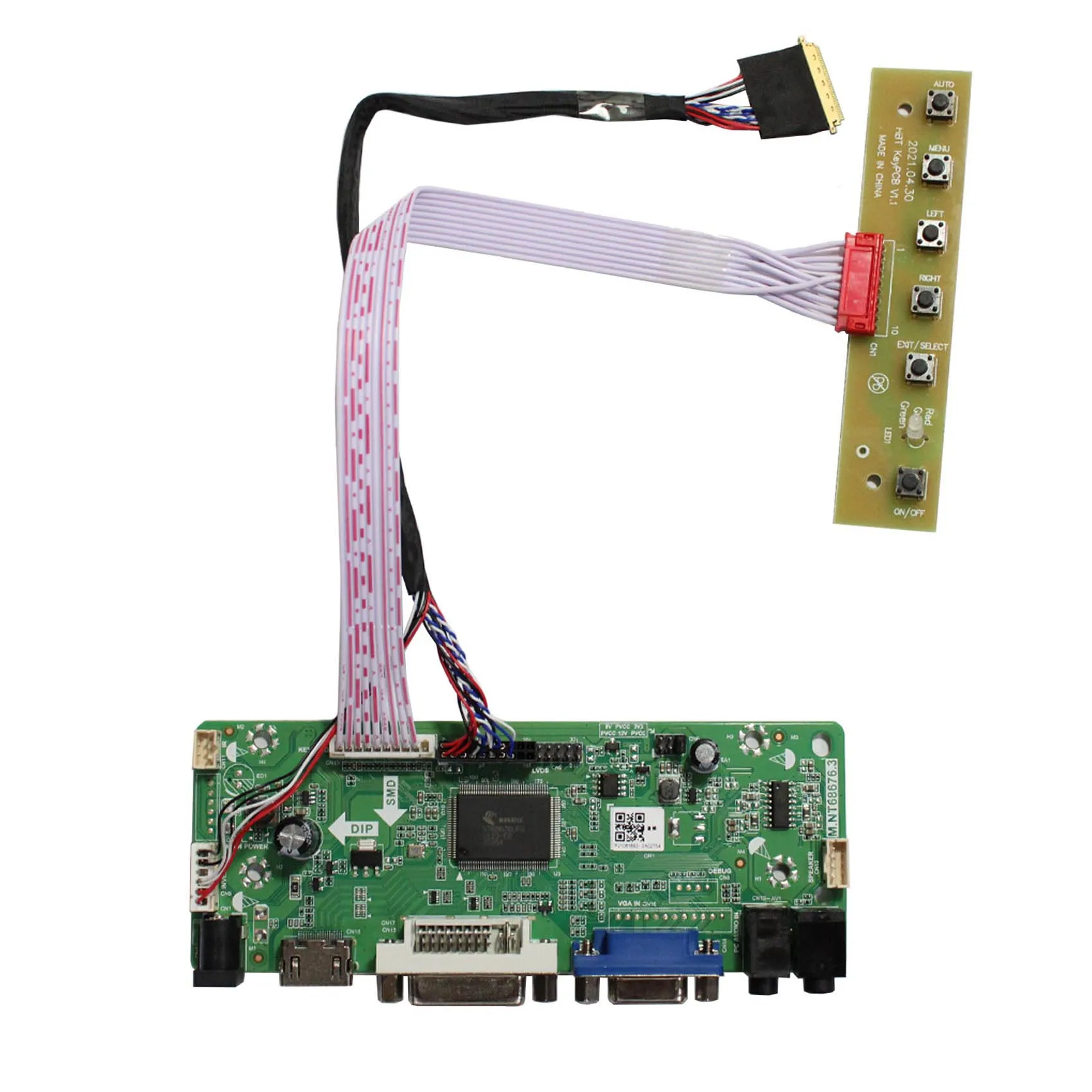 

HD-MI DVI VGA Audio LCD Controller Board Work For 10.1" 14" 15.6" 1366x768 LVDS 40pin LCD N101BGE BT140XW02 LTN156AT02 LCD etc.