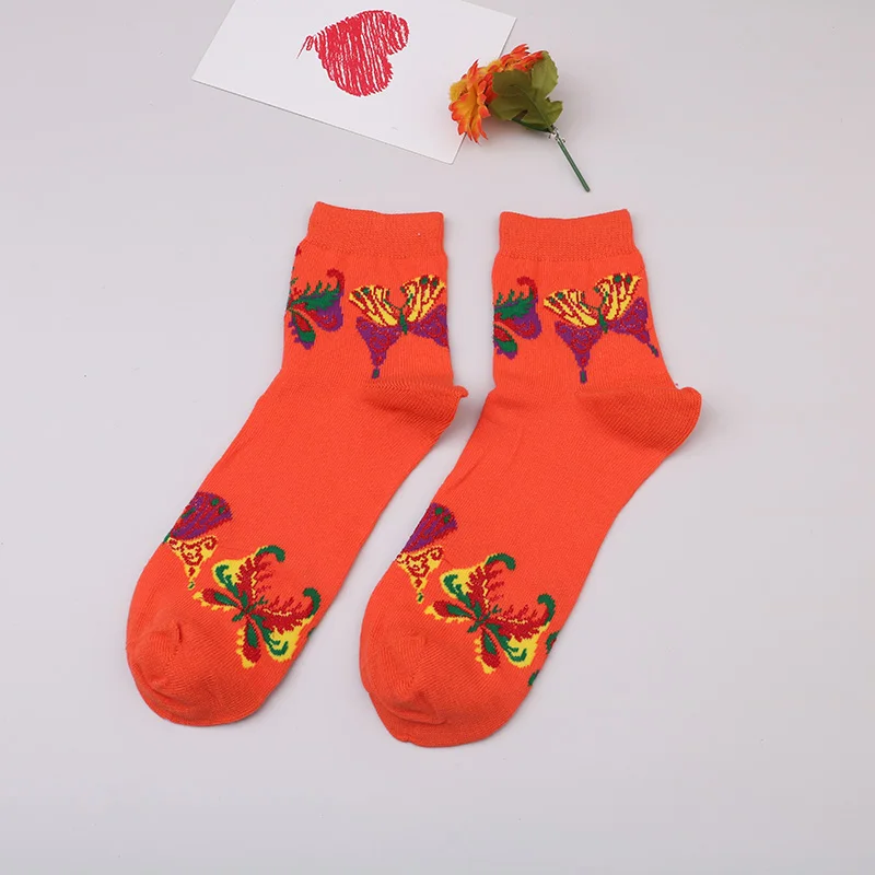 Модные хлопковые счастливые носки, мягкие носки для мужчин и женщин - Цвет: Черный