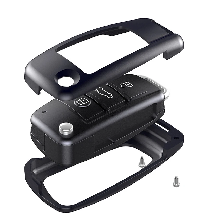 Алюминиевый AlloyCar ключ чехол для Audi C6 A7 A8 R8 A1 A3 A4 A5 Q7 4F RS3 Q3 TT3Button для ключей, корпус для автомобильного ключа брелка