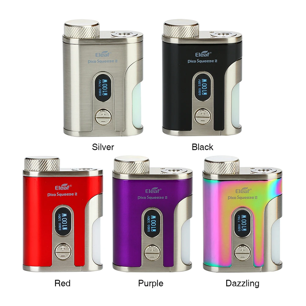 Günstige Original 100W Eleaf IStick Pico Squeeze 2 Mod mit 8ml Große Squonk Flasche Keine 21700 18650 Batterie Squonk Box mod vs Athena Mod