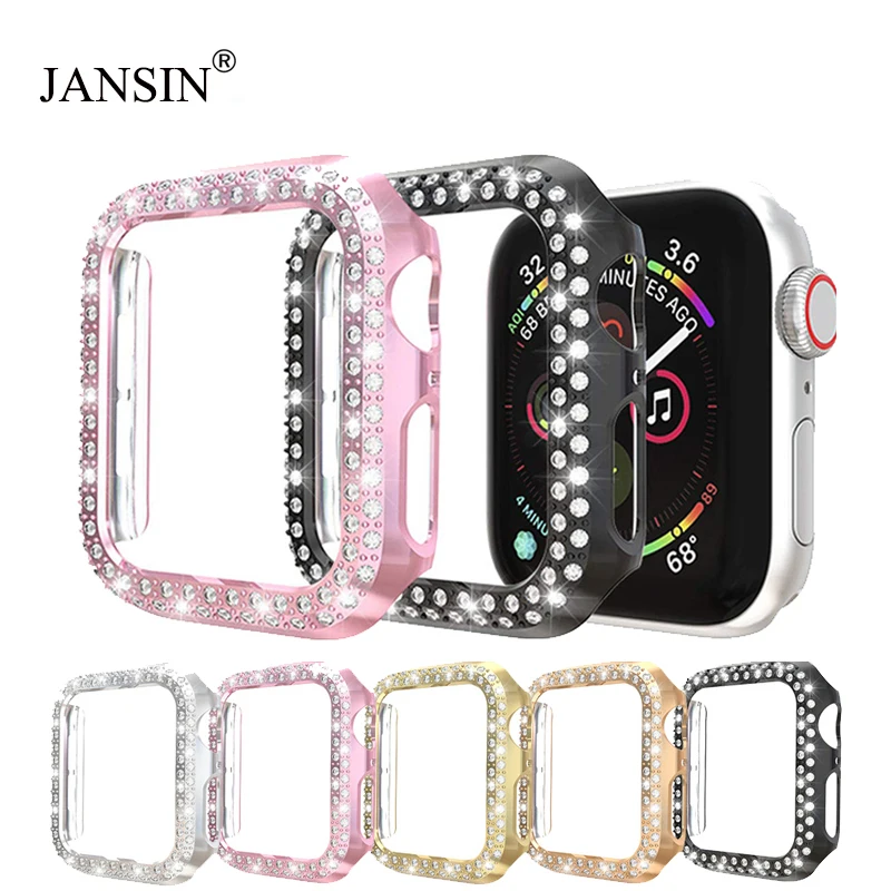Bling Бампер для Apple watch чехол 44 мм 40 Алмазный защитный iWatch 42 38 корпус SE Series 6|Часы