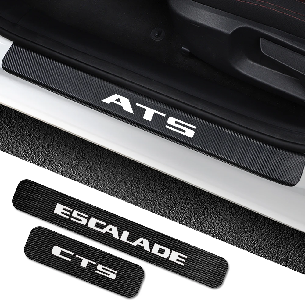 

For Cadillac ATS CTS Escalade XTS XT4 XT5 CT6 4PCS Car Door Sill Stickers Auto Threshold Protector Decals Car Tuning Accessories
