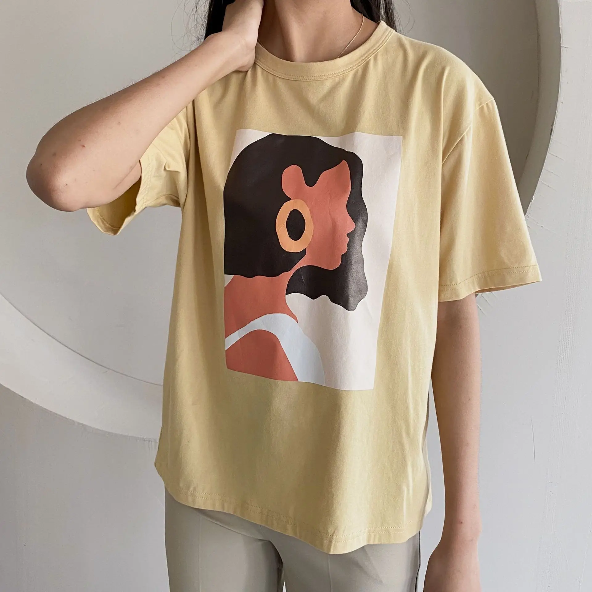 Summer T Shirt Women Character Printed Fashion Girls Tops 95% Cotton Female Tees O-Neck Korean T-shirts Short Sleeve Femme Shirt