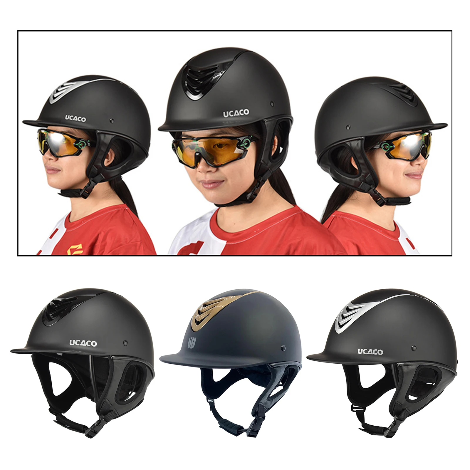 Unisex Adults Kids Horse Riding Helmet Equestrian Helmet Adjustable Horse Riding Hat Horse Protective Head Gear for Horse Riding