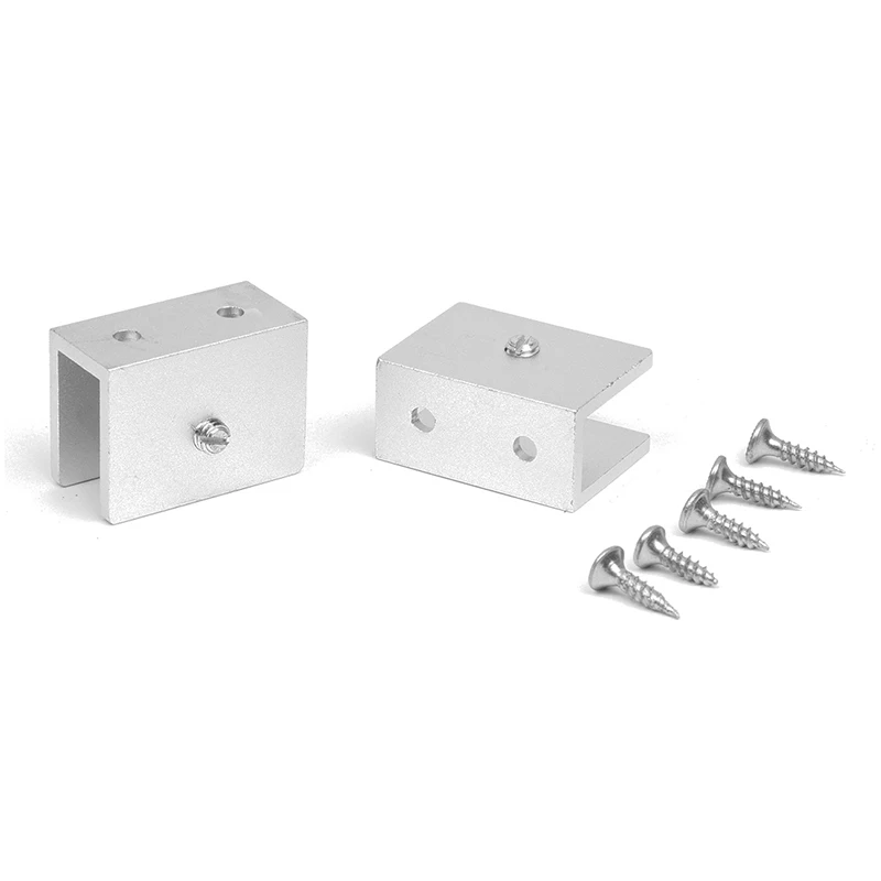 2rectangular-образный стеклянный зажим стеклянной полки с винтами