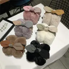 Модные зимние женские уличные наушники с бантом, складные наушники, толстые плюшевые теплые пушистые меховые наушники для девочек#1213