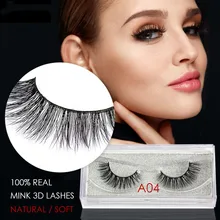 Genailish норковые ресницы настоящие норковые ресницы 3D накладные ресницы ручной работы мягкие натуральные ресницы 1 пара Поддельные ресницы Extension-A04