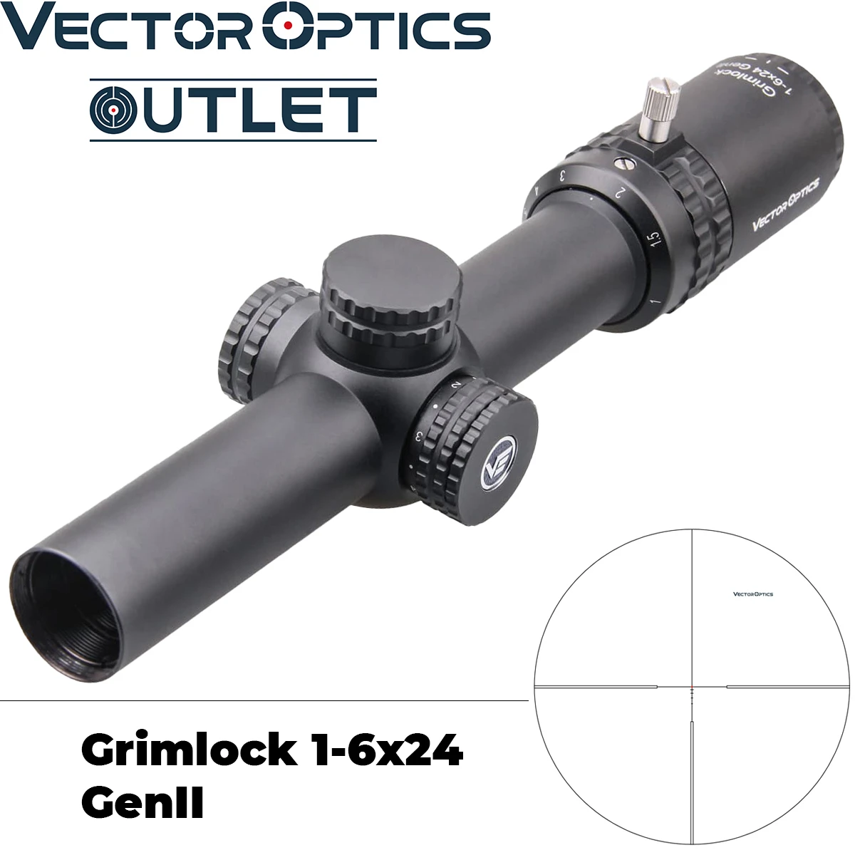 Векторная оптика GenII Grimlock 1-6x24 баллистический BDC Сетка CQB Riiflescope центр точка прицел для винтовки с подсветкой. 223 AR15. 308