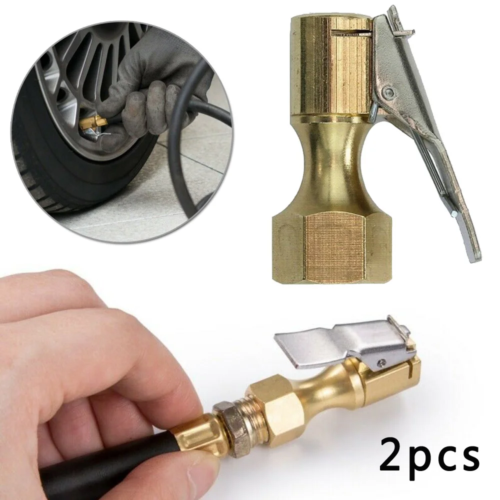 

2pcs Car Tire Clip Connector Ball Inflatable Mouth Inflator Valve Nozzle Adapter