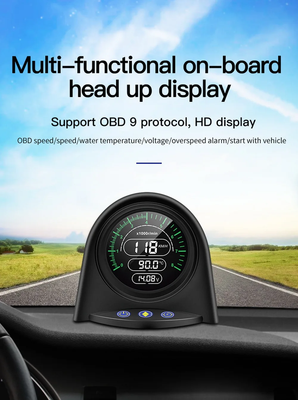 Умный автомобильный проектор P10, автомобильный проектор с цифровым HUD дисплеем, OBD2, GPS, дисплей OBD для компьютера, расход топлива|Проекционный дисплей| | АлиЭкспресс