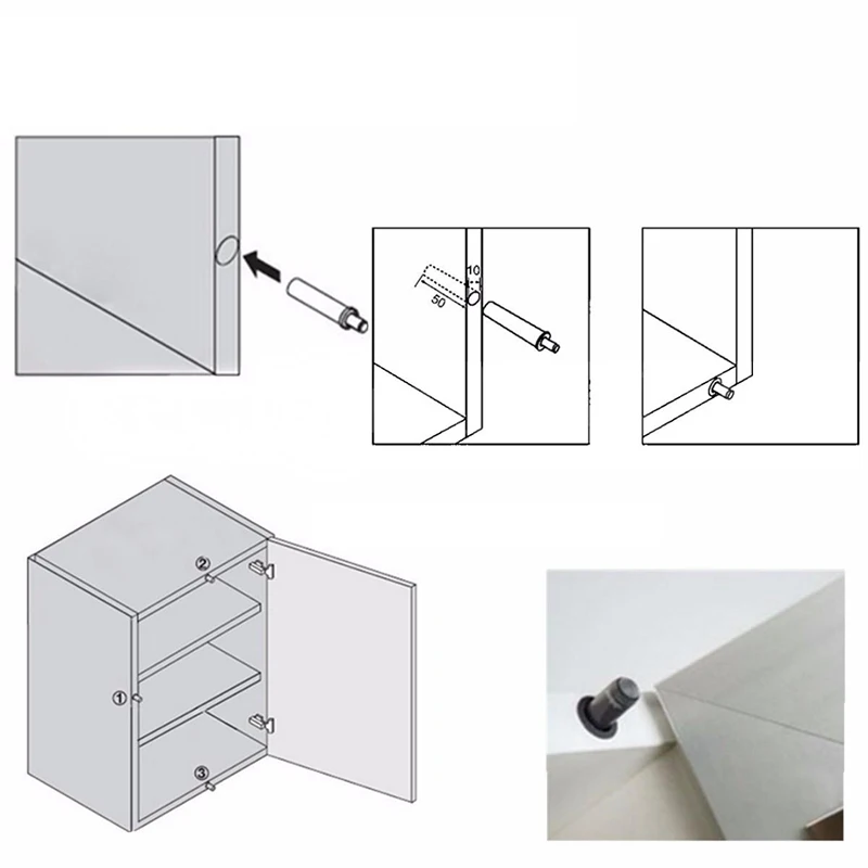 

10Piece Soft Quiet Close Kitchen Cabinet Door Drawer Closer Damper Buffers Set