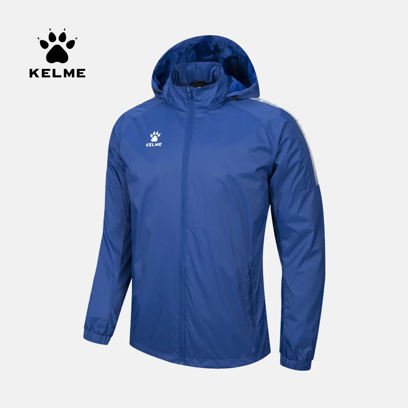 

KELME Men's Sportswear Exercise Jacket Woman Hooded Windproof Jacket Joggers Football Running Training Zipper Jacket 3991555