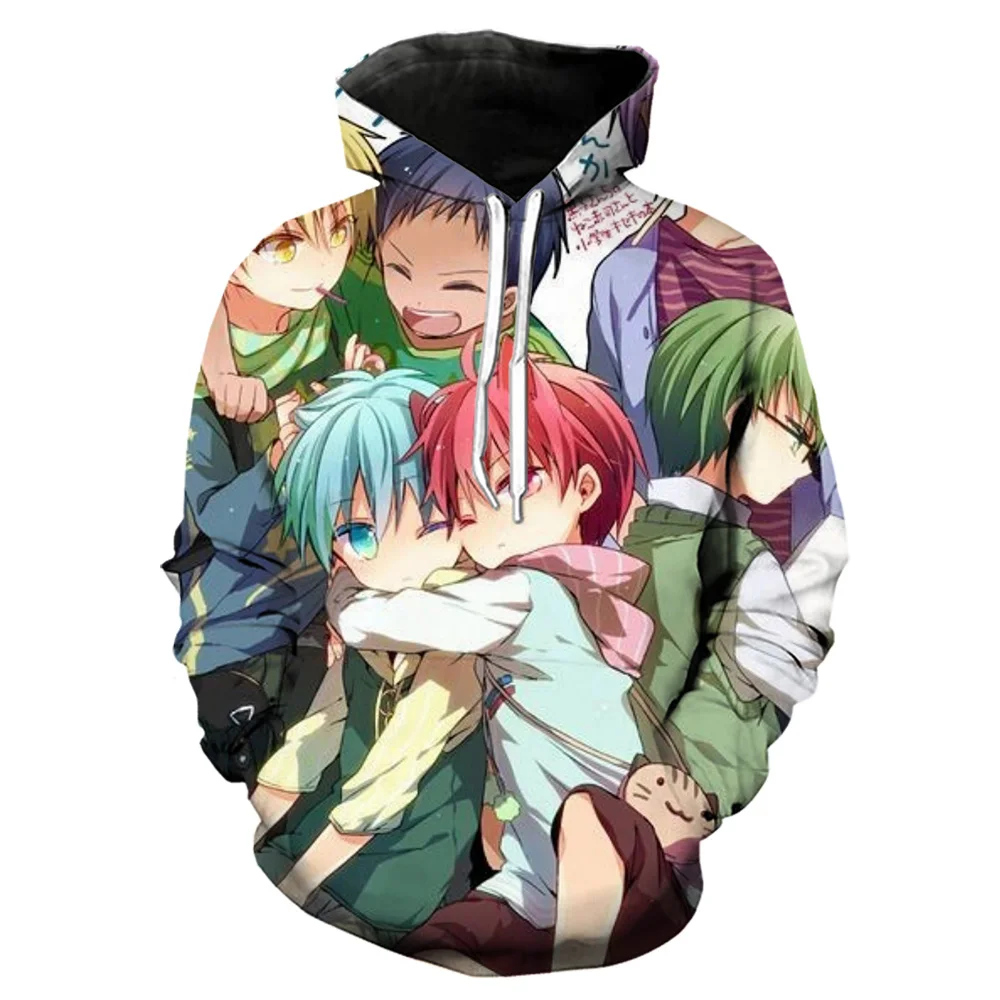 Мужская толстовка с 3D-принтом kuroko no basuke черная куртка капюшоном в стиле Харадзюку