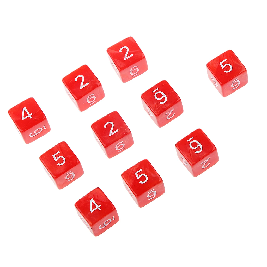 10pcs Multi-Sided AcrylicTabletop Wargames RPGs MTG TRPG Role Playing Game D6 D10 D12 D20 Dices 