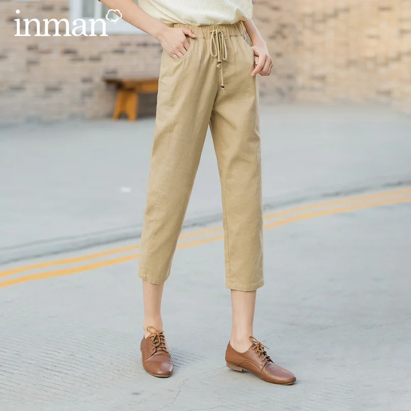 INMAN Korean Fashion Clothes Spring Cotton and Linen All Match