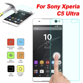

1PC 9H Tempered Glass Clear HD Film For Sony Xperia C5 Ultra Dustproof Anti-fingerprint Screen Protector For Sony C5 Accessories