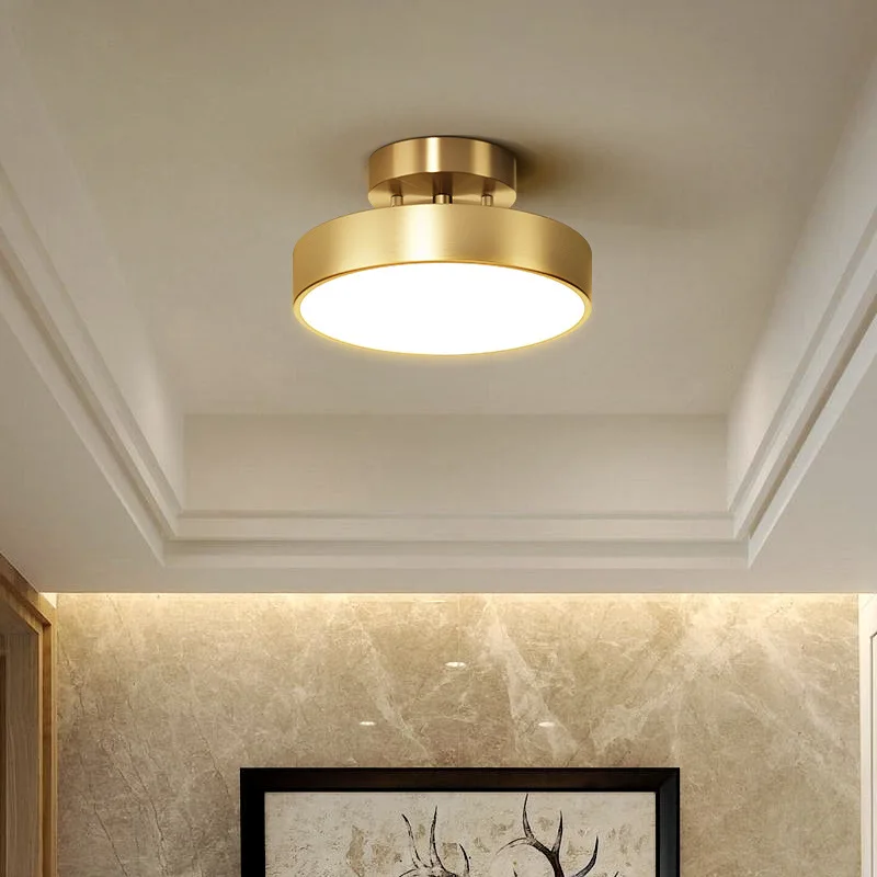 

Modern LED Copper Ceiling Light Nordic Golden Rotation Ceiling Lamp for Bedroom Restaurant Living Dining Room Corridor Light