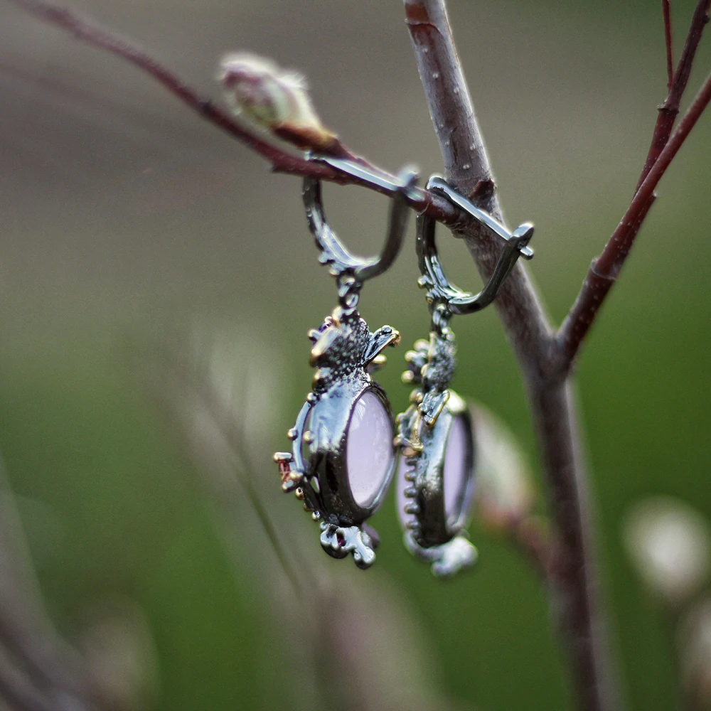 Pink stone earrings (14)