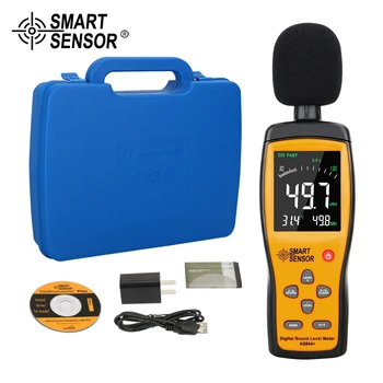 Buy Digital LCD Display Sound Level Noise Meter Audio/Volume Measuring Instrument 30-130dB Decibel Tester Sound Level Meter AS844+