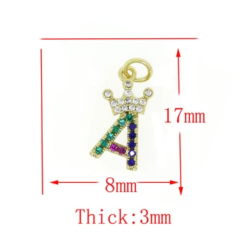

Copper Micro-color Zircon Tiny CZ 26 ABC Initial Alphabet Letters Name Charm Pendant For Wedding Birthday Choker Earring Jewelry