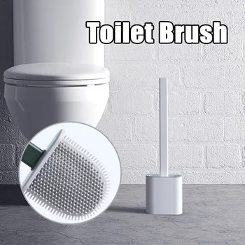 

Silicone Toilet Brush with Toilet Brush Holder Creative Cleaning Brush Set