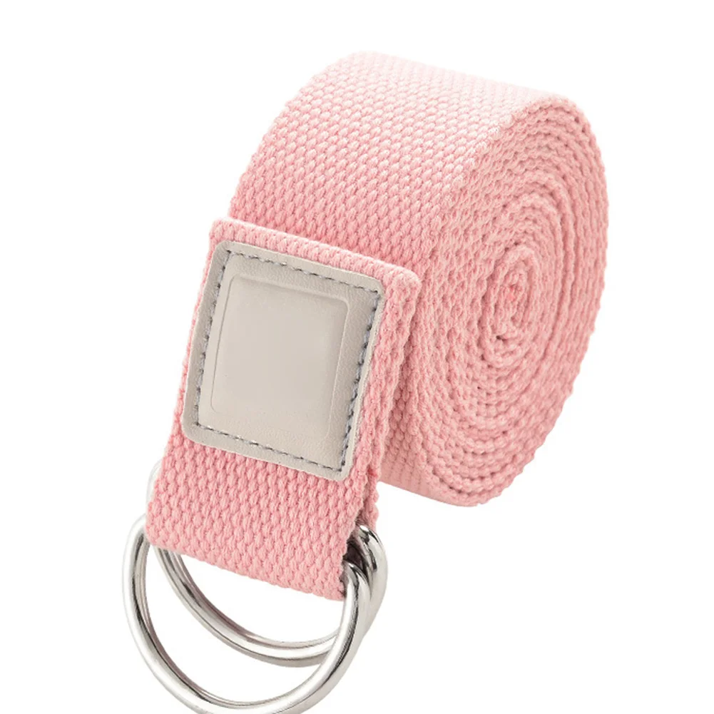 Эластичный пояс для йоги толстый прочный регулируемый d-кольцо Пряжка физиотерапия SD669 - Цвет: Розовый