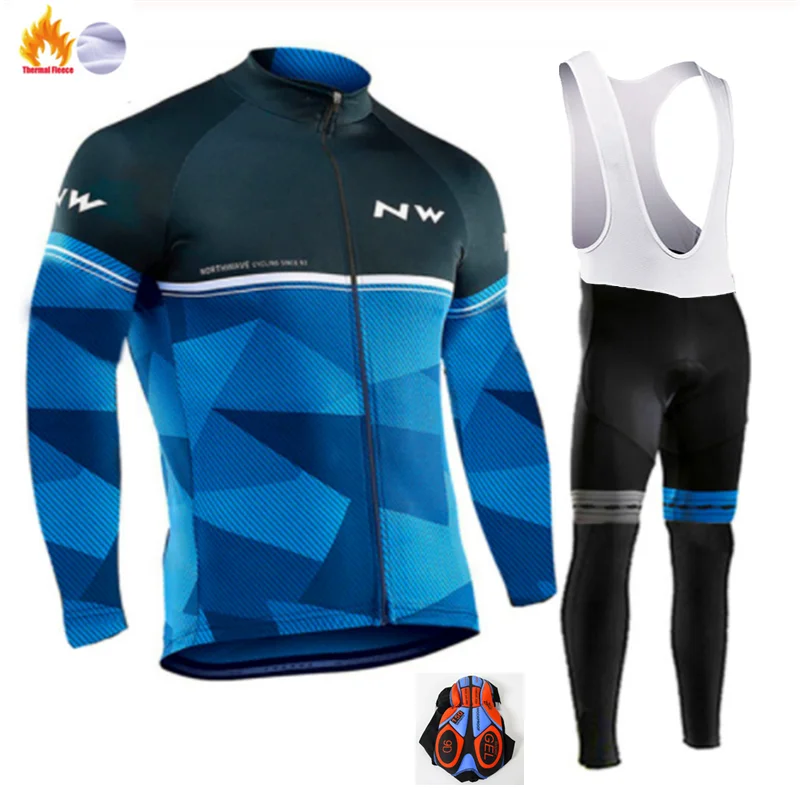 NW Велоспорт Джерси Весна/Осень Одежда для велоспорта Ropa Ciclismo Мужская дышащая трикотажная одежда PRO TEAM Спортивная футболка - Цвет: Winter Cycling Suit