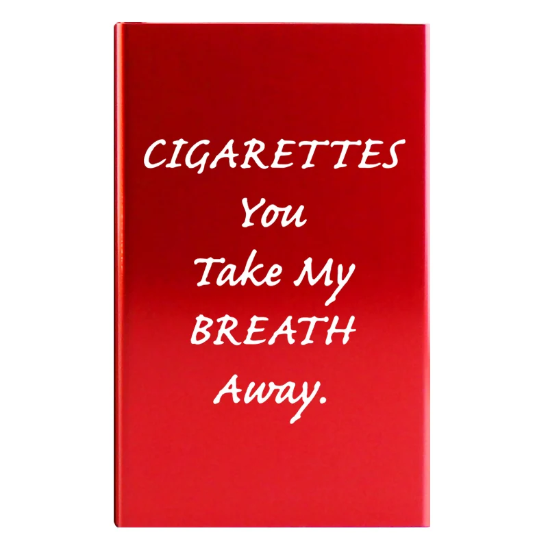 20-палочки металлическая коробка для сигарет чехол синий, золотой, красный текст со словом рисунком именем логотипом персонализированные пользовательские гравировка Забавный подарок для друзей братья - Цвет: Red A