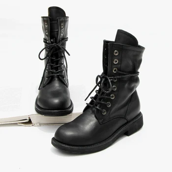 

Arma 2020 nuovo autunno Vintage British Martin stivali donne suole piatte con stivali di pelle, peluche di deserto e ispessito