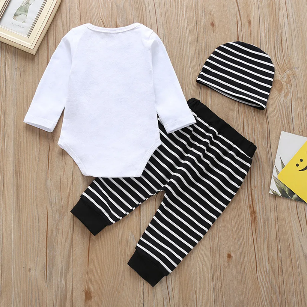 Baby Clothes Set Newborn Infant Halloween Clothes Set Baby Boy Girl Romper Striped Pants Hat Outfits Costume Clothes Set