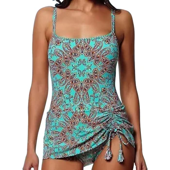 

Tankini Swimsuits Women 2020 Two Piece Swimsuit Printed Swimwear Vintage Retro Bathing Suits Summer Beach Wear Swimming Suit XXL