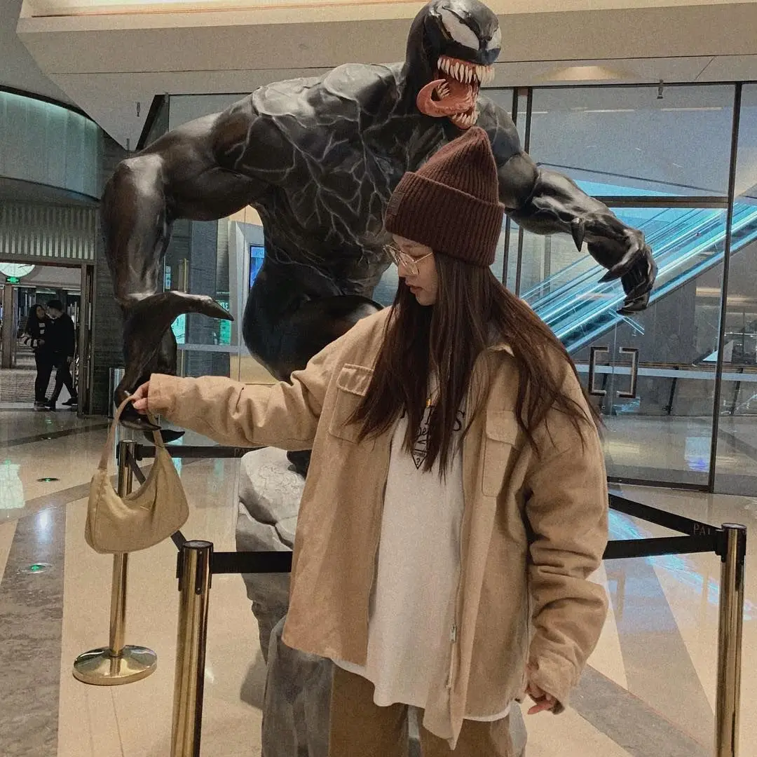 Song yeon Fei Стиль Знаменитостей корейский стиль Шикарный Большой размер свободный рукав летучая мышь Рабочая одежда Пальто Топы женские