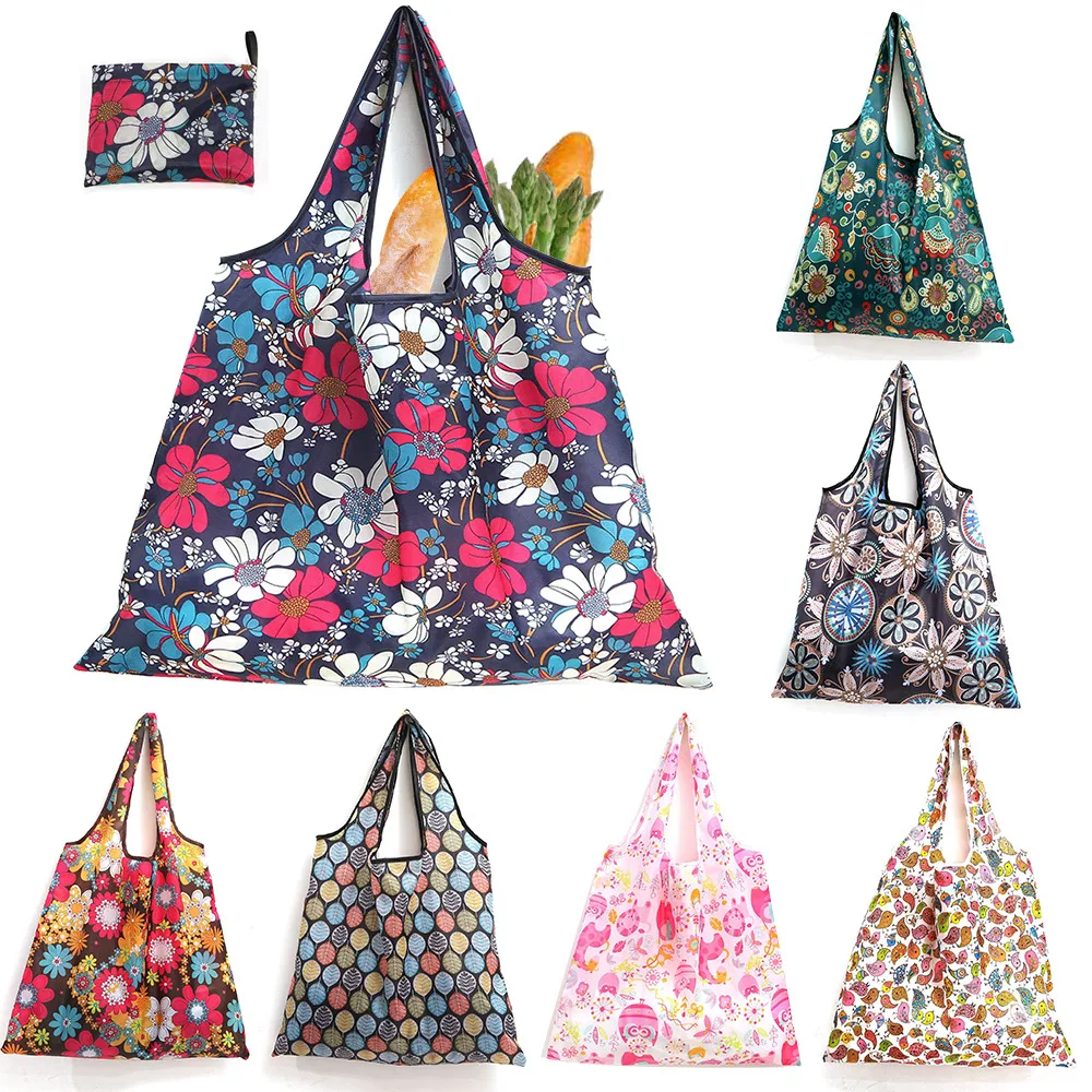 Цветочная сумка для покупок модная дорожная сумка-тоут с вышивкой портативная