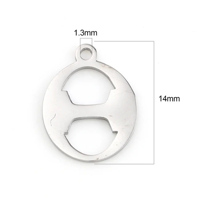 Fashion 304 Stainless Steel Charms Silver Color Greek Alphabet Pendants for Women Necklace Earring Jewelry Accessories Gifts Style H