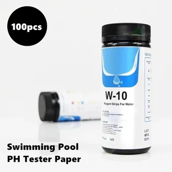 

10 in 1 Swimming Pool PH Test Paper Residual Chlorine PH Value Alkalinity Hardness Test Strip PH Tester Pool Cleaner Accessories