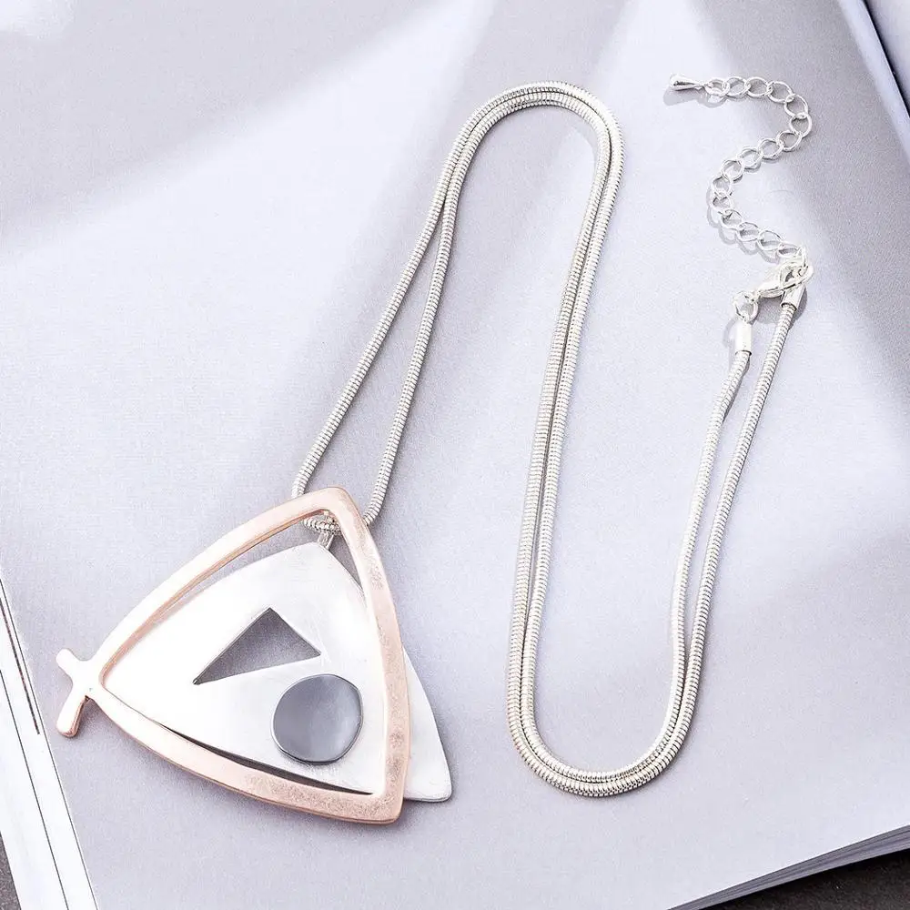 Colgantes triangulares simples para mujer, collares y colgantes, cadena larga, joyería al por mayor, regalo de Navidad gótico - AliExpress