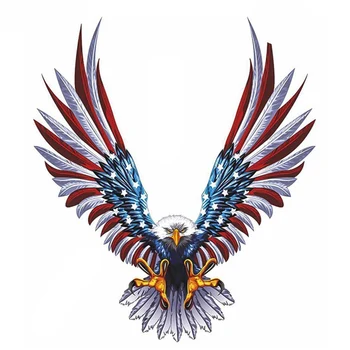 

13*15cm Car Accessories Motorcycle Graphics Bald Eagle American Flag Car Bumper/ Truck Vinyl Sticker Decal