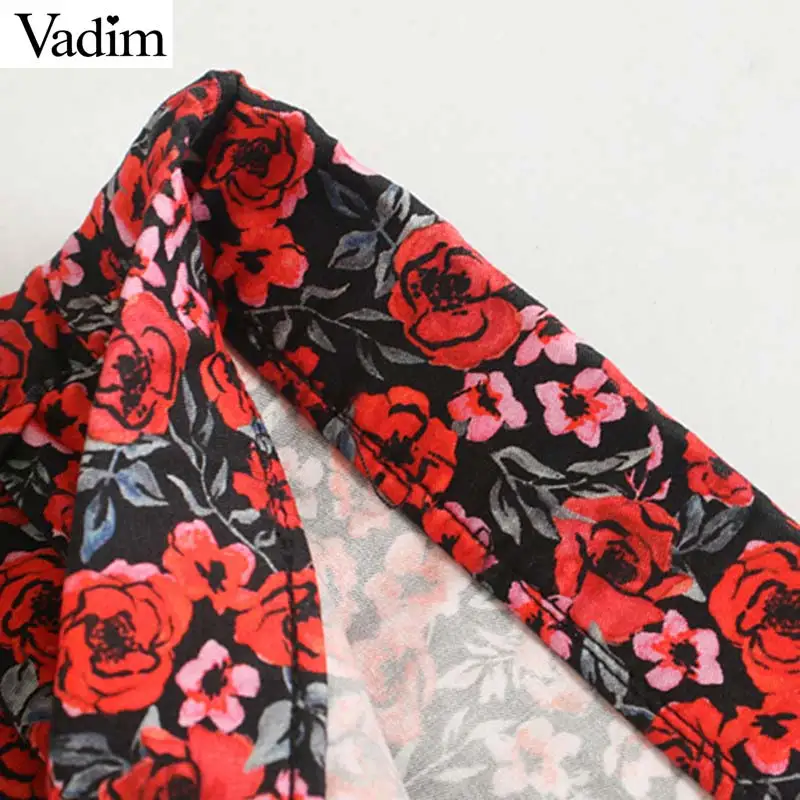 Vadim, Женская винтажная мини-юбка с цветочным узором, боковая молния, трапециевидная стильная женская уличная одежда, шикарные трапециевидные юбки mujer BA817