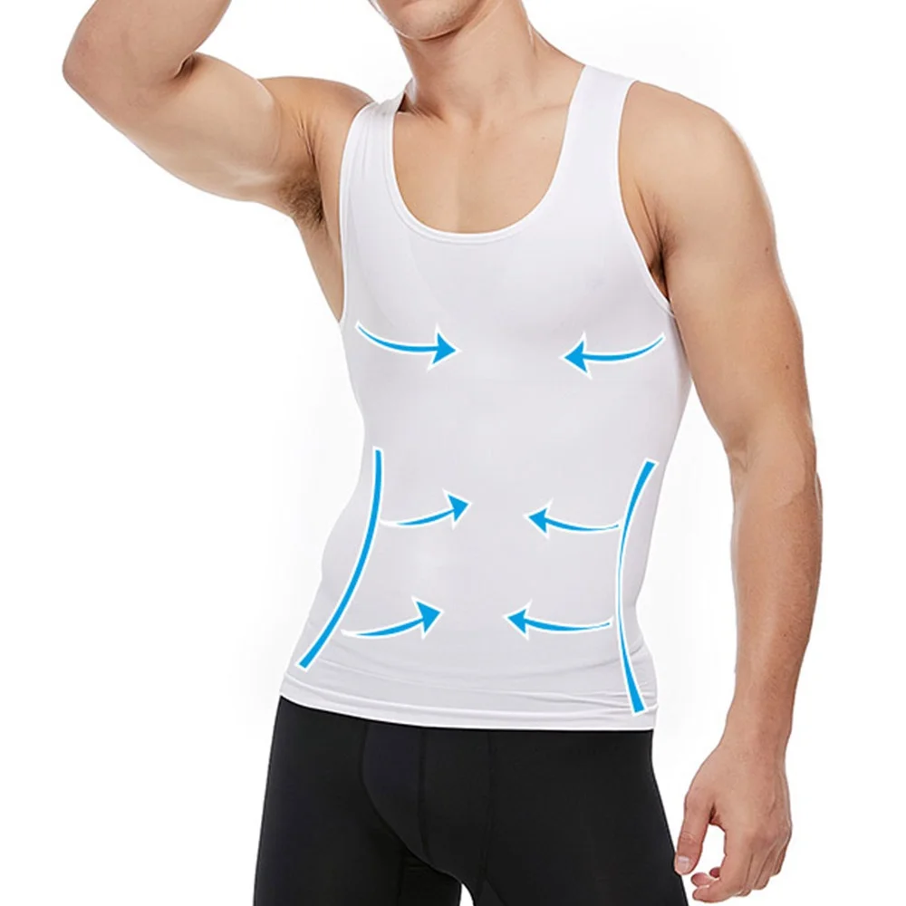 

Mens Slimming Body Shaper Vest Chest Compression Shirt Abs Abdomen Slim Tank Top Undershirt Smooth Vest Tummy Shapewear Corset