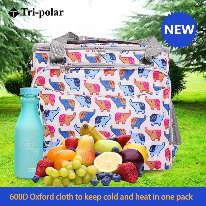 

Tripolar Outdoor Multi-function Large-Capacity Camping Tableware Cartoon Printing Quality Preservation Picnic Basket /Bag