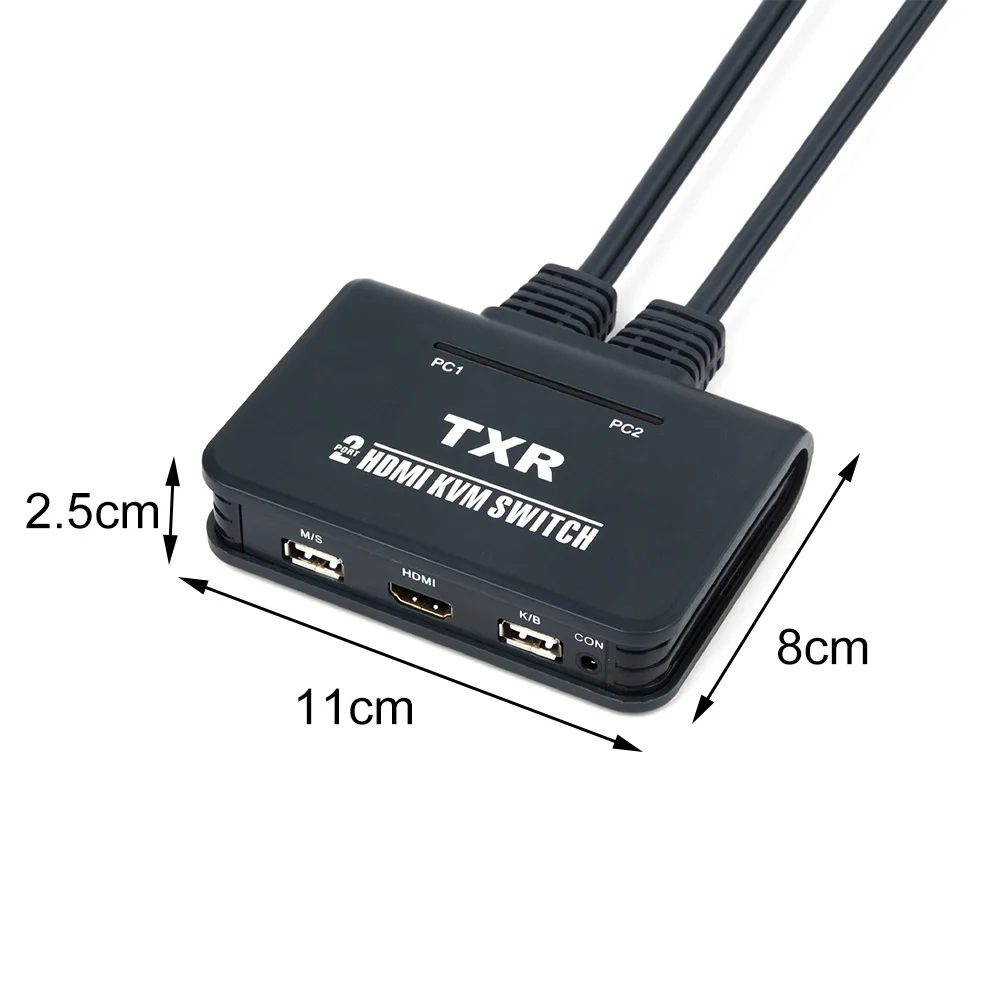 2 порта настольный контроллер Plug And Play разветвитель коробка USB KVM переключатель клавиатура мышь HDMI Кнопка ноутбук с кабелями компьютер