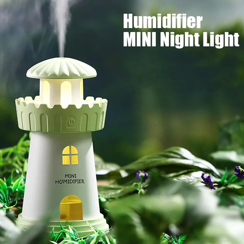 Креативный увлажнитель воздуха Lighthouse DC5V USB мини-диффузор мини настольный ночник опрыскиватель