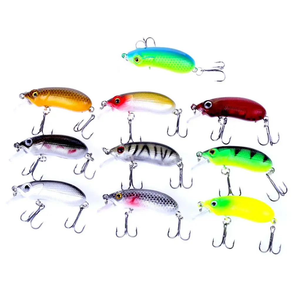  10Pcs 5cm 7g Fishing Artificial Lifelike Lure Crankbait Minnow Wobbler Swim Bait