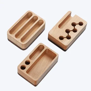

Business Card Box Creative Front Desk Card Receiving Box of Solid Wood Business Card Clip for Wood Business Card Seat