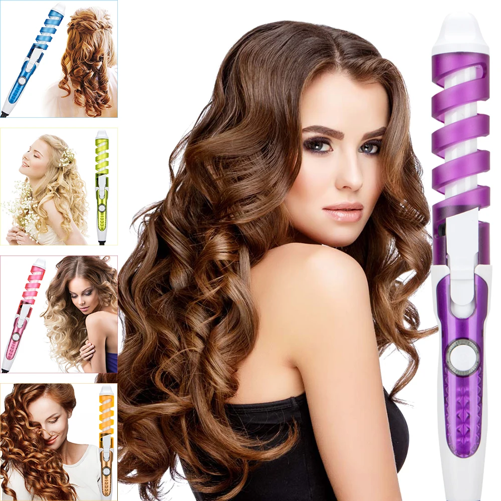 

Hair Curler Magic Spiral Curling Iron Electric Hair Styler Pro 2019 Professional Styling Tool Fast Heating Curling Wand