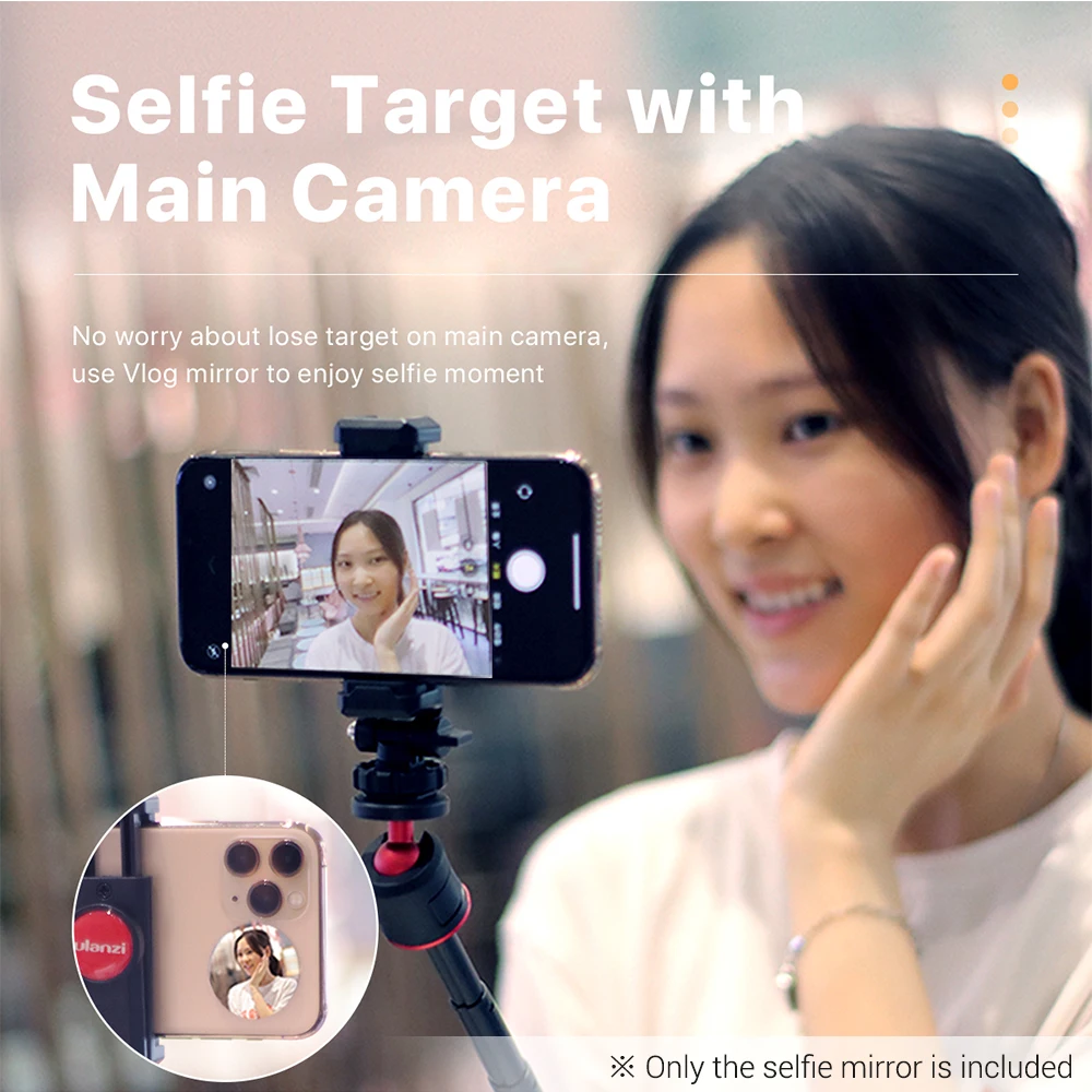 Universal Smartphone Selfie Vlog Mirror Compatible with Samsung Phone Mount Holder Smartphone Video Rig